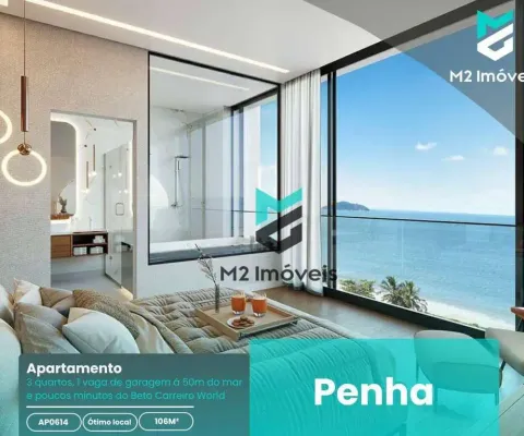 Apartamento garden com 106m²  - praia de armação do itapocorói - penha/sc