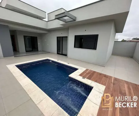 Casa térrea com 3 quartos, 2 suítes e piscina no condomínio terras do vale