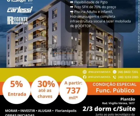 Apartamento com 2 quartos à venda no bairro saco grande em florianópolis