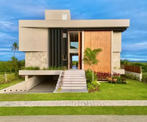 Mansão pé na areia em alphaville guarajuba | 8 suítes + deck exclusivo frente mar