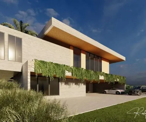 Casa moderna em construção no aldeia do vale com 4 suítes, elevador panorâmico e lazer completo