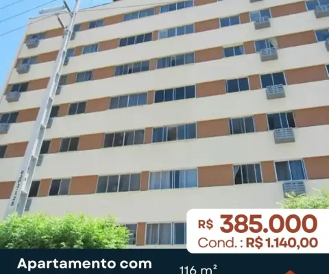 Apartamento de 116m² com 3 quartos e 2 vagas no cocó