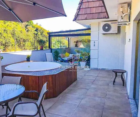 Cobertura à venda, 227 m² por r$ 1.940.000,00 - várzea - teresópolis/rj