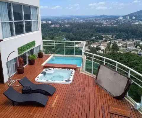 Cobertura mobiliada com 4 dormitórios, 5 vagas, para alugar, 505 m² por r$ 43.000/mês - alphaville - barueri/sp