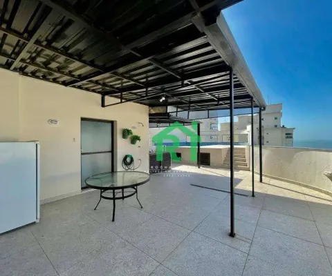Cobertura moderna, 3 dormitórios (1 suíte), 2 vagas, pitangueiras, guarujá/sp.