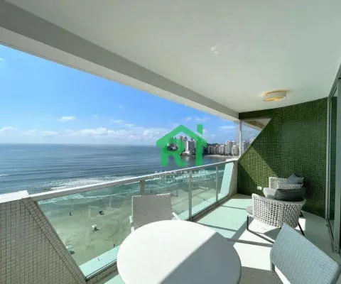 Apartamento frente mar com 3 quartos (2 suítes), 2 vagas e lazer à venda em jardim astúrias, guarujá | rocha imóveis guarujá