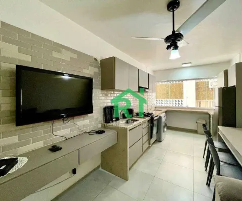 Apartamento reformado, 2 dormitórios (2 suítes), pitangueiras, guarujá/sp