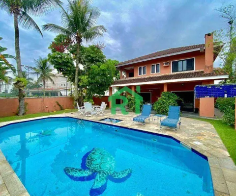 Casa com 5 dormitórios, 284 m² - venda por r$ 1.900.000 ou aluguel por r$ 13.000/ano - acapulco - guarujá/sp
