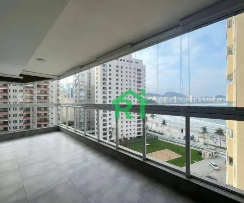 Apartamento beira-mar reformado 3 quartos, lazer. venda, 146m² r$1.500.000 - jardim astúrias - guarujá/sp