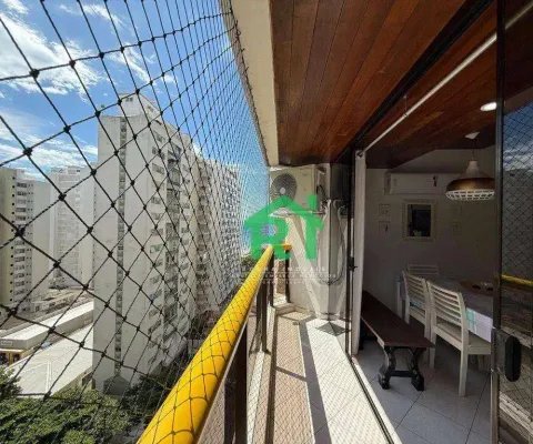 Apartamento vista mar, 2 quartos, 1 suite à venda, pitangueiras - guarujá/sp