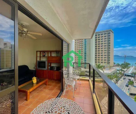 Apartamento com vista mar, 2 dormitórios (1 suíte), 1 vaga, jardim astúrias - guarujá/sp