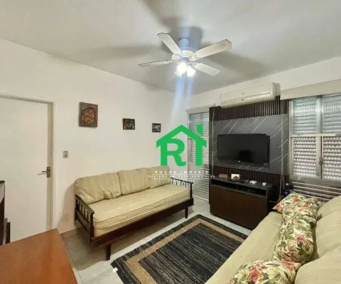 Apartamento quadra mar, 1 quarto, 1 vaga i praia das astúrias, guarujá/sp