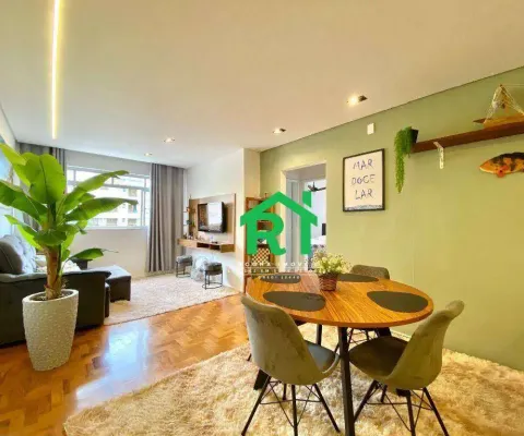 Apartamento à beira mar com 2 dormitórios (1 suíte), 1 vaga, praia da enseada, guarujá/sp