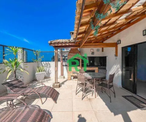 Cobertura com 2 dormitórios, 110 m² - venda por r$ 580.000,00 ou aluguel por r$ 6.000,00/mês - enseada - guarujá/sp