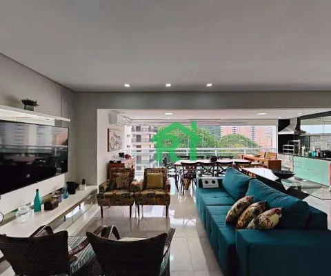 Apartamento beira mar, varanda gourmet, 3 dormitórios, 2 vagas, lazer, jardim astúrias, guarujá/sp