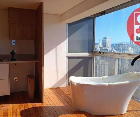 Apartamento com 1 quarto, 75 m² - venda por r$ 1.150.000 ou aluguel por r$ 10.000/mês - embaré - santos/sp