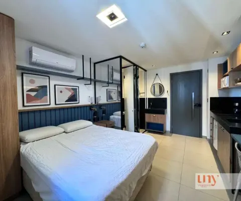 Flat novo com 18 m², todo mobiliado, no empreendimento get one no jardim oceania