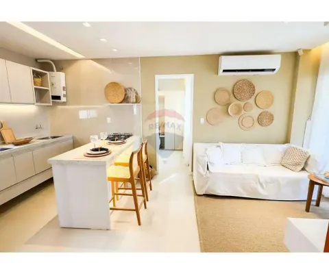 Apartamento de 2 quartos, pé na areia e vista mar, no resort beach way riviera