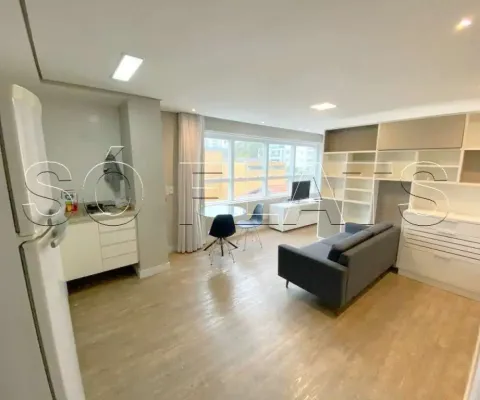 Studio com  45m², 1 dormitório e 1 vaga mobiliado no brooklin disponível para locação.
