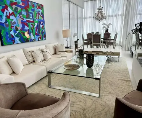 Apartamento totalmente mobiliado nos jardins com 127m² e 2 vagas de garagem.