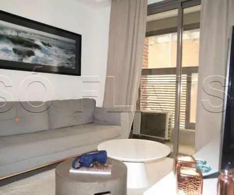 Studio com cozinha completa no itaim, alto padrão, excelente para moradia ou investimento