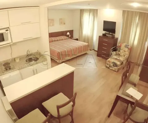 Flat para locação no melia jardim europa,30m² 1 dormitório e 1 vaga de garagem.