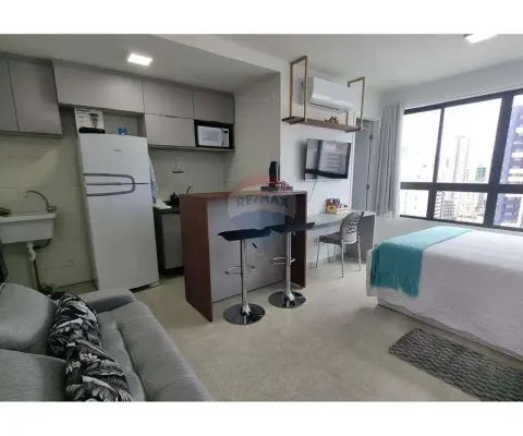 Flat/estúdio mobiliado para alugar, 24m² em boa viagem