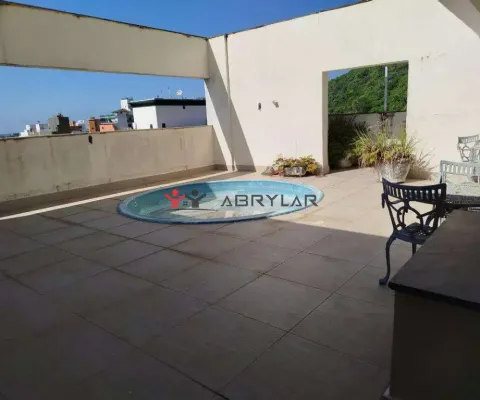 Cobertura à venda em guarujá, barra funda, com 3 quartos, com 230 m², condomínio edifício verde mar