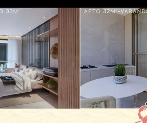 Flat com 01 quarto, 32,13 m² à venda no ed. beach class solare em muro alto-ipojuca.