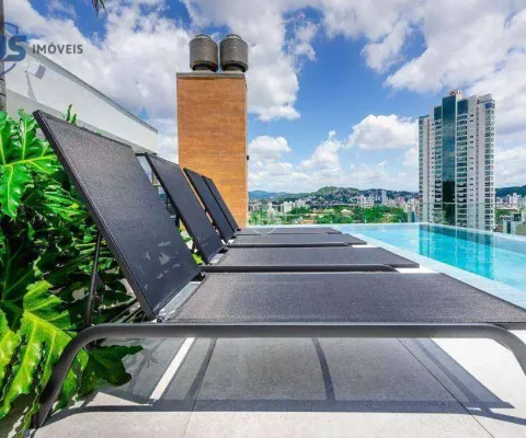 Apartamento com 1 dormitório para alugar, 35 m² por r$ 3.030,00/mês - victor konder - blumenau/sc