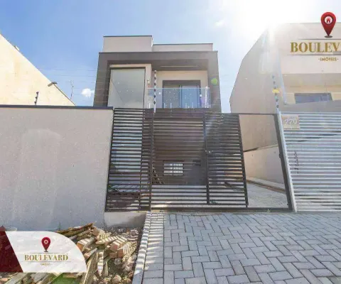 Sobrado novo de frente para a rua, com 3 dormitórios à venda, 122 m² por r$ 799.000 - xaxim - curitiba/pr