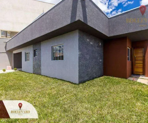 Casa térrea de esquina com quintal e 2 dormitórios à venda, 75 m² por r$ 495.000 - jardim cláudia - pinhais/pr