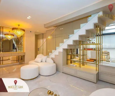 Cobertura assinada por cris versan com 2 suítes à venda, 139 m² por r$ 2.400.000 - cabral - curitiba/pr