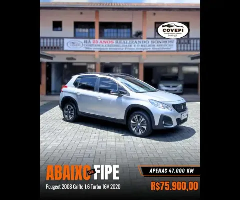Peugeot 2008 Griffe 1.6 Turbo 16V - Prata - 2019/2020