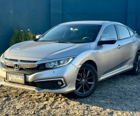 Honda Civic EXL 2.0 Flex Automático 2020 – Prata Platinum – 80.000 km – Impecável