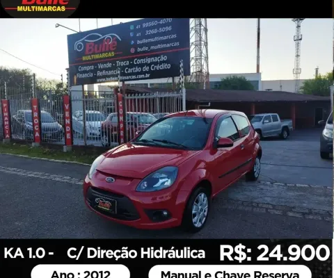 Ka 1.0 C/ Direção Hidráulica  - Ano 2012 R$: 24.900 - Manual e Chave Reserva