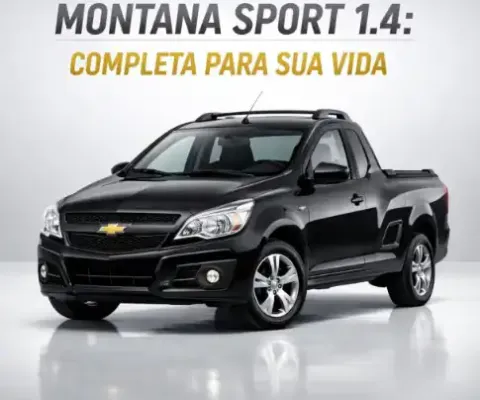 MONTANA SPORT 1.4 FLEX MANUAL PRETA ,bancos em couro com computador de bordo 