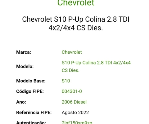 CHEVROLET S10 à venda.