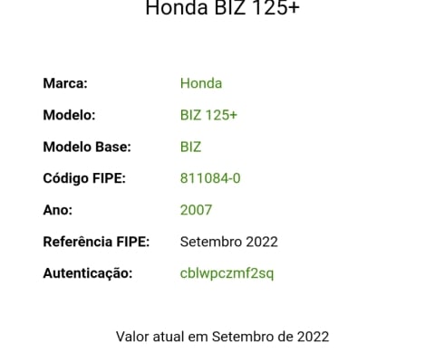 HONDA BIZ à venda.
