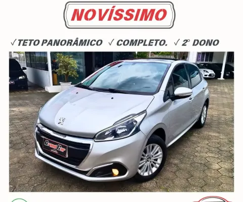 NOVÍSSIMO PEUGEOT 208 ALLURE 1.2 2018 COM TETO PANORÂMICO SUPER COMPLETO