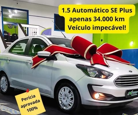 Ka Sedan Se Plus 1.5 Automático 2021, 34.000 km, veículo impecável!