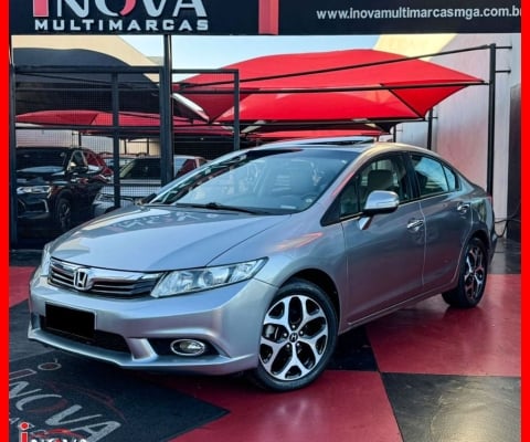 Civic EXS 1.8 Flex Aut. Completo 2013 C/ teto solar, Manual e chave copia Financia 100%