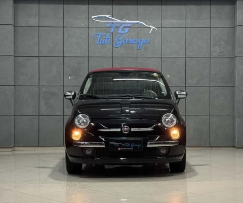 Fiat 500 /  CABRIO AIR AT - Preta - 2013/2013