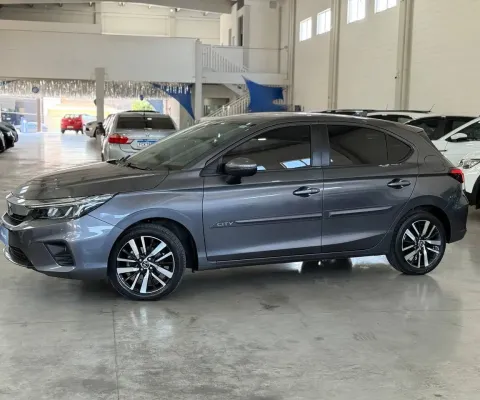 Honda City Hatch 2023 Cinza Completo Bancos em Couro + Rodas Esportivas 22