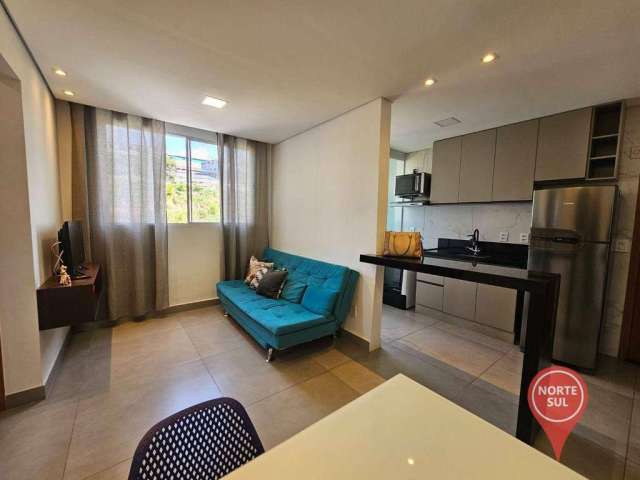Apartamento com 2 dormitórios para alugar, 52 m² por R$ 3.656,78/mês - Estoril - Belo Horizonte/MG