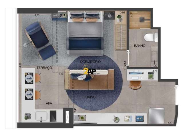 Apartamento com 1 quarto à venda na Avenida Doutor Vital Brasil, 216, Butantã, São Paulo por R$ 478.943