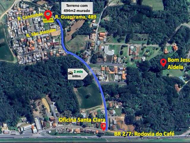 Terreno à venda na Rua Guapirama, 489, Rondinha, Campo Largo, 494 m2 por R$ 195.000