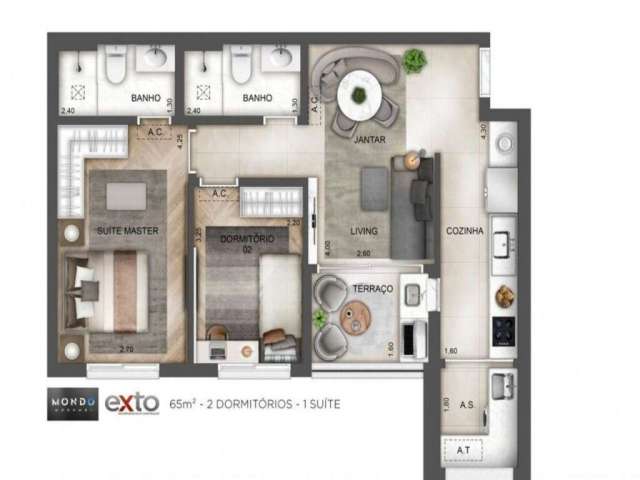 Apartamento com 2 quartos à venda na Rua Carvalho de Freitas, 285, Vila Andrade, São Paulo por R$ 578.432