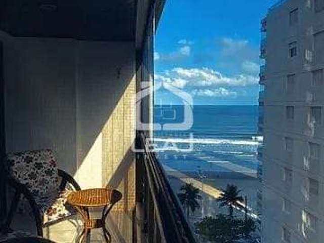 Apartamento no Guarujá com vista para o mar, sendo 3 dormitórios e 1 vaga de garagem à venda por R$