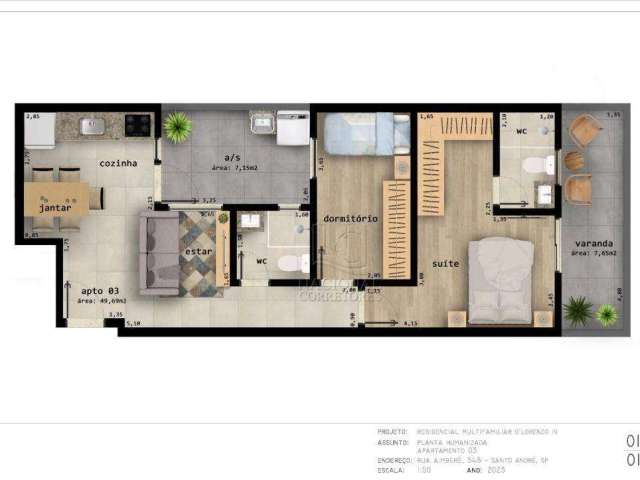 Apartamento com 2 dormitórios à venda, 49 m² por R$ 430.000,00 - Vila Curuçá - Santo André/SP